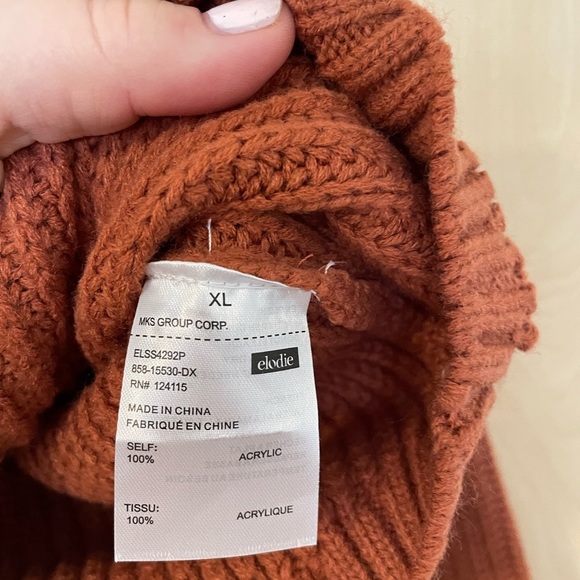 NWT Elodie Rust colored Sweater XL - Picture 5 of 5